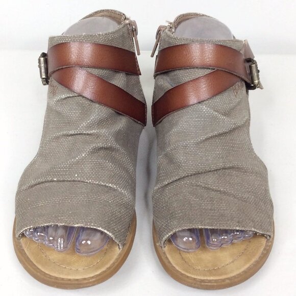 Blowfish Malibu Womens Balla Sandal 7.5 Gladiator Zip Buckle Open Toe Canvas - Picture 2 of 12